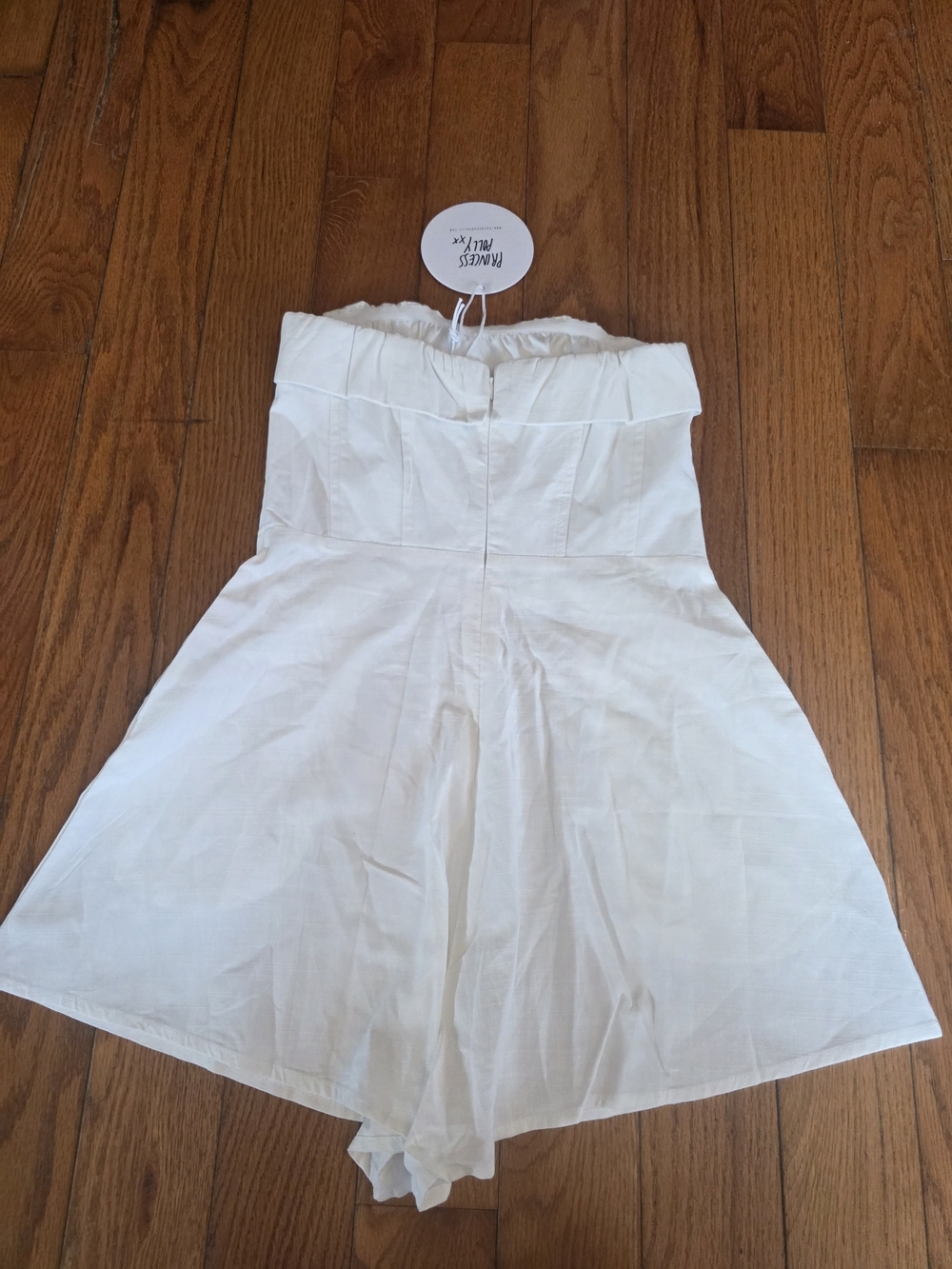 Princess Polly White Strapless High-Waist Romper - Picture 3 of 7